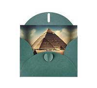 WZYCWB Dreaming of the Pyramids of Khufu Dark Green Pattern cards, holiday greeting cards, suitable for family, friends and couples