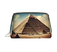 WZYCWB Dreaming of The Pyramids of Khufu Patterned Leather Cosmetic Bag - Perfect for Carry-On or Home Organization