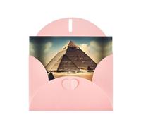 WZYCWB Dreaming of the Pyramids of Khufu Printed Pink Pearlescent Paper Holiday Cards 6x4 Inches - With Envelopes for Birthdays, Weddings, and Condolences