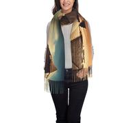 WZYCWB Dreaming of the Pyramids of Khufu Printed tassel shawl evening dress shawl suitable for weddings banquets and ceremonies