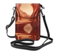 WZYCWB Dune Building Lightweight leather crossbody phone bag, women's shoulder bag cell phone wallet, travel bag with credit card slots,