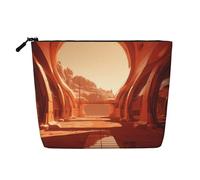 WZYCWB Dune Building Patterned cosmetic bag, travel cosmetic bag, multifunctional storage bag, storage for daily necessities