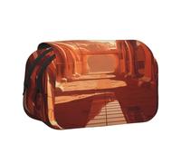 WZYCWB Dune Building Patterned Portable Pencil Case ideal for organizing pens in the office or storing makeup brushes