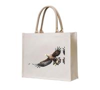 WZYCWB Eagle in the sky Printed three-dimensional canvas tote bag suitable for travel, work, fitness, camping and beach carrying