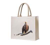 WZYCWB Eagle on a branch Printed three-dimensional canvas tote bag suitable for travel, work, fitness, camping and beach carrying