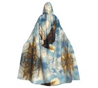 WZYCWB Eagle Soaring Patterned Halloween Hooded Cape, Adult Large Carnival Robe for Masquerade, Role Play