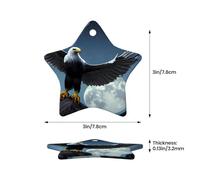 WZYCWB Eagle under the stars patterned Star Shape ceramic pendant, perfect for decorating your home Christmas tree for winter parties