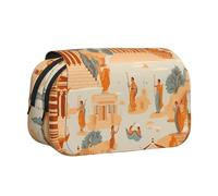 WZYCWB Earthen wall murals Patterned Portable Pencil Case ideal for organizing pens in the office or storing makeup brushes