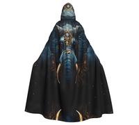 WZYCWB Eerie Elephant Patterned ball cape, adult extended wizard robe, masquerade costume, carnival theme party dress