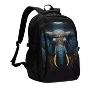 WZYCWB Eerie Elephant Printed laptop backpack, business men's commuter backpack, computer bag with USB port charging