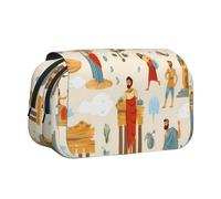 WZYCWB Egyptian architecture Patterned Portable Pencil Case ideal for organizing pens in the office or storing makeup brushes
