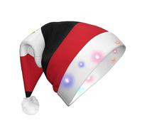 WZYCWB Egyptian flag Adult New Year Christmas hat, with LED lights, unisex plush Christmas hat, New Year Christmas party gift
