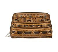 WZYCWB Egyptian Frescoes Patterned Leather Cosmetic Bag - Perfect for Carry-On or Home Organization