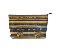 WZYCWB Egyptian Pharaonic Frescoes Corduroy cosmetic bag, women's portable zipper handbag purse, suitable for travel and daily storage, cosmetics