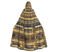 WZYCWB Egyptian Pharaonic Frescoes Halloween hooded cloak, unisex fashion cloak suitable for Halloween cosplay party