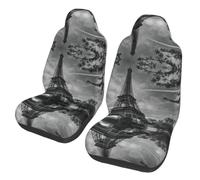 WZYCWB Eiffel Tower Pattern Printed Car Seat Covers - Suitable for Sedans, SUVs, Trucks, and Vans - (2-Pack)