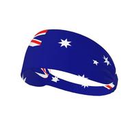 WZYCWB Elastic Exercise Headband, Outdoor Sports Elastic Headband, Fitness, Yoga, Running, Cycling Australian Flag Pattern