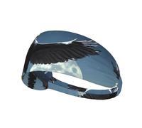 WZYCWB Elastic Exercise Headband, Outdoor Sports Elastic Headband, Fitness, Yoga, Running, Cycling Eagle Under The Stars Pattern