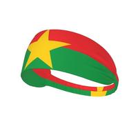 WZYCWB Elastic Exercise Headband, Outdoor Sports Elastic Headband, Fitness, Yoga, Running, Cycling Flag of Burkina Faso Pattern