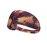 WZYCWB Elastic Exercise Headband, Outdoor Sports Elastic Headband, Fitness, Yoga, Running, Cycling Phoenix and Rose Pattern