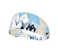 WZYCWB Elastic Exercise Headband, Outdoor Sports Elastic Headband, Fitness, Yoga, Running, Cycling Snow-Capped Mountains Pattern