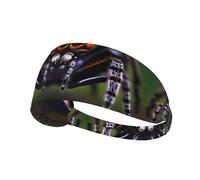 WZYCWB Elastic Exercise Headband, Outdoor Sports Elastic Headband, Fitness, Yoga, Running, Cycling Tropical Rainforest Spiders Pattern