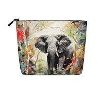 WZYCWB Elephants in the Forest Patterned cosmetic bag, travel cosmetic bag, multifunctional storage bag, storage for daily necessities