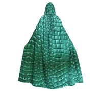 WZYCWB Emerald crocodile leather Patterned Hooded Cape - Ideal Costume for Carnival/Festival Party Cosplay