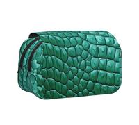 WZYCWB Emerald crocodile leather Portable Pencil Case ideal for organizing pens in the office or storing makeup brushes