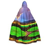 WZYCWB Evening Rainbow Printed adult party decoration cape, Halloween hooded cape, unisex Halloween, carnival, masquerade, role play