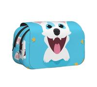 WZYCWB Excited dog Patterned Portable Pencil Case ideal for organizing pens in the office or storing makeup brushes