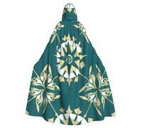WZYCWB Exotic style floral Printed adult party decoration cape, Halloween hooded cape, unisex Halloween, carnival, masquerade, role play