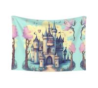WZYCWB Fairytale Castle Medium Pet Blanket - Multiple, Dog Kennel mat, cat Basket Lining, Foldable and Portable