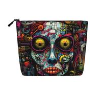 WZYCWB Fantasy Mechanical Face Patterned cosmetic bag, travel cosmetic bag, multifunctional storage bag, storage for daily necessities