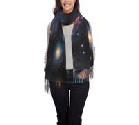 WZYCWB Fantasy starry sky symbol Printed tassel shawl evening dress shawl suitable for weddings banquets and ceremonies