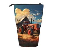 WZYCWB Farm Red Tractor Retractable Storage Container for Pen Holders, Makeup Brush Holders, or Coin Drawstring Bags.