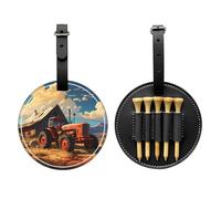 WZYCWB Farm Red Tractor Special Printed Golf tee Storage Bag - Portable Hanging Buckle Design