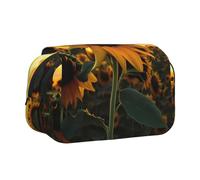 WZYCWB Farm Sunflower Portable Pencil Case ideal for organizing pens in the office or storing makeup brushes