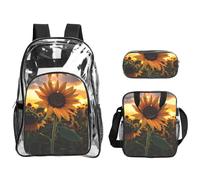 WZYCWB Farm Sunflower Printed backpack set | Lunch bag and pencil case | Perfect for work, business trips, and vacations.