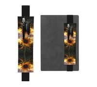 WZYCWB Farm Sunflower Printed Large-Capacity PVC Pen Holder + Creative Diary Pen Bag Set with Elastic Band Anti-Slip Design