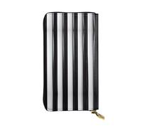 WZYCWB Fashion Leather Wallet Black & White Stripe Printed Clutch (7.5x4.1 inches), Casual Coin Wallet