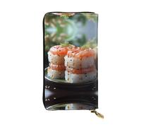 WZYCWB Fashion Leather Wallet Fresh Salmon Sushi Printed Clutch (7.5x4.1 inches), Casual Coin Wallet