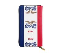 WZYCWB Fashion Leather Wallet Iowa State Flag Printed Clutch (7.5x4.1 inches), Casual Coin Wallet