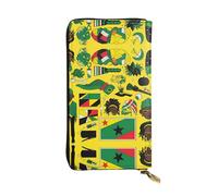 WZYCWB Fashion Leather Wallet Jamaican Elements Printed Clutch (7.5x4.1 inches), Casual Coin Wallet