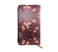 WZYCWB Fashion Leather Wallet Pink Apricot Blossoms Printed Clutch (7.5x4.1 inches), Casual Coin Wallet