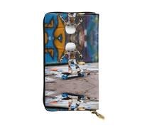 WZYCWB Fashion Leather Wallet Puppet on Skateboard Printed Clutch (7.5x4.1 inches), Casual Coin Wallet
