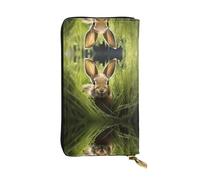 WZYCWB Fashion Leather Wallet Rabbit in The Bush Printed Clutch (7.5x4.1 inches), Casual Coin Wallet