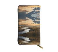 WZYCWB Fashion Leather Wallet Rivers and Plains Printed Clutch (7.5x4.1 inches), Casual Coin Wallet