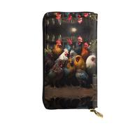 WZYCWB Fashion Leather Wallet Rooster Family Portfolio Printed Clutch (7.5x4.1 inches), Casual Coin Wallet