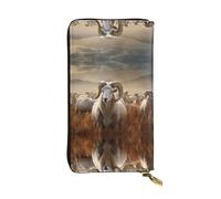 WZYCWB Fashion Leather Wallet Sheep in The Grasslands Printed Clutch (7.5x4.1 inches), Casual Coin Wallet